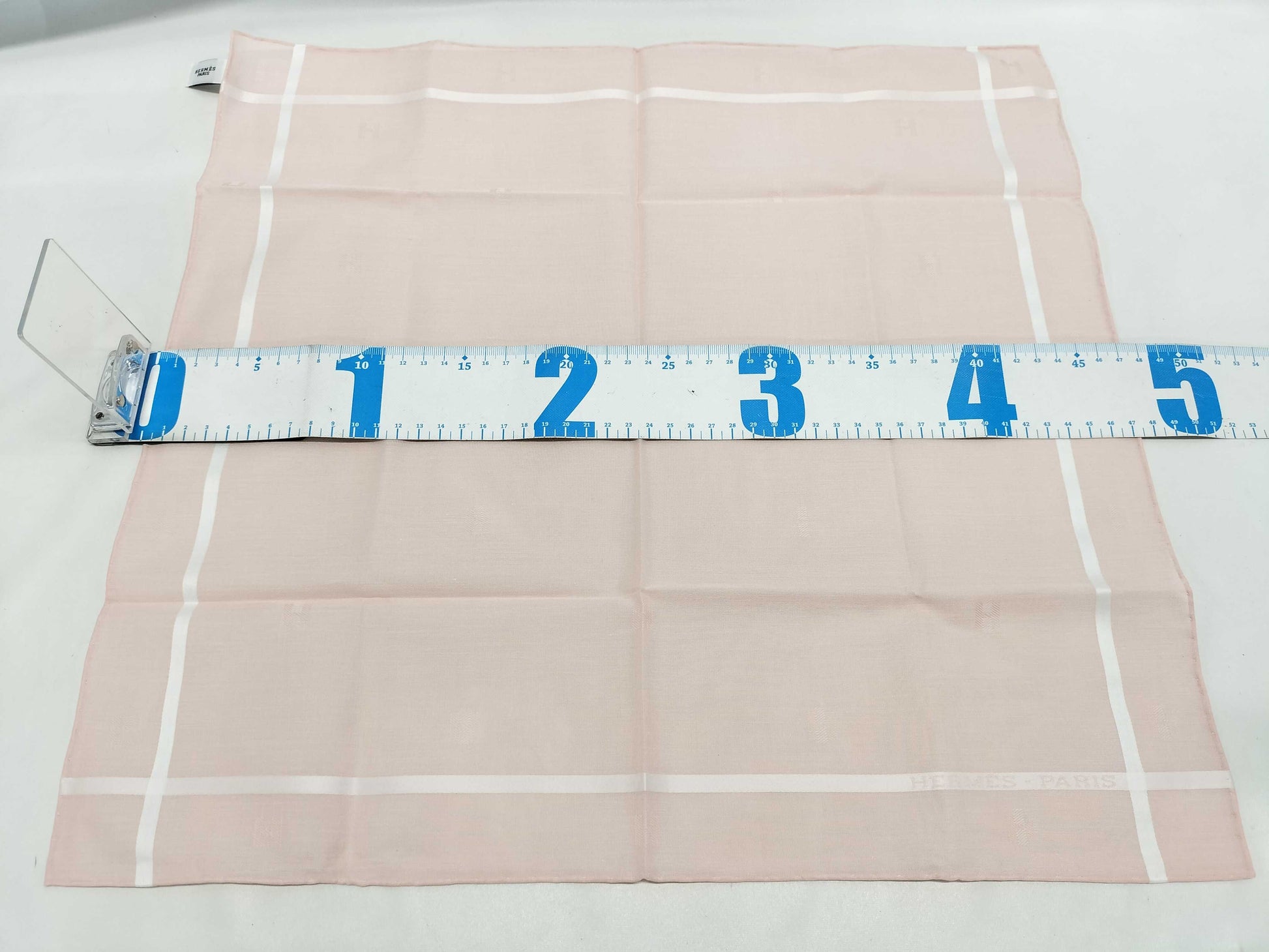 HERMES Handkerchief H Relief Cotton Rose Clair Other Accessories
