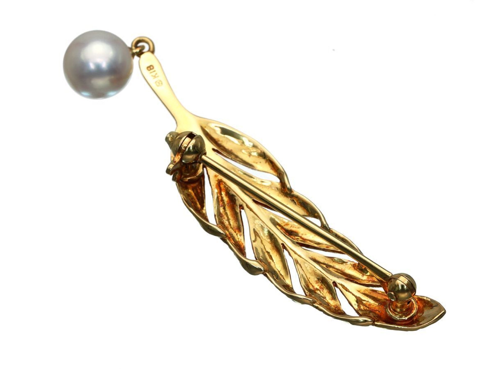 MIKIMOTO Akoya Pearl, Diameter: Approx. 7.2mm, 18K Gold, 4.7g, Brooch 