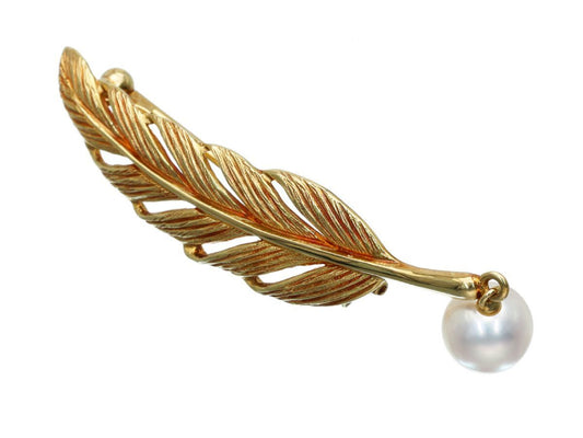 MIKIMOTO Akoya Pearl, Diameter: Approx. 7.2mm, 18K Gold, 4.7g, Brooch 