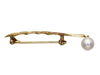 MIKIMOTO Akoya Pearl, Diameter: Approx. 7.2mm, 18K Gold, 4.7g, Brooch 