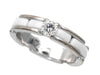 CHANEL Ultra T48 White Ceramic 1PD Au750 4.3g Ring 