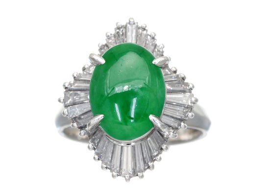 Jade D1.22ct Pt900 7.9g Ring 