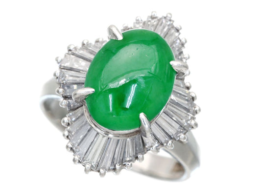 Jade D1.22ct Pt900 7.9g Ring 