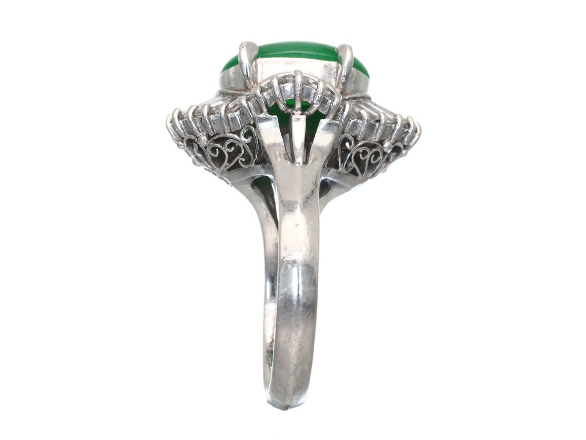 Jade D1.22ct Pt900 7.9g Ring 