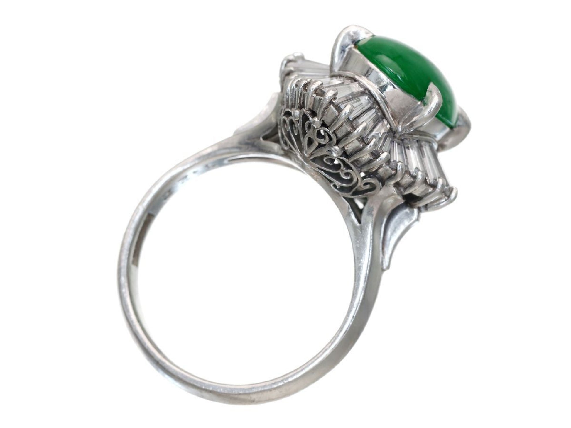 Jade D1.22ct Pt900 7.9g Ring 