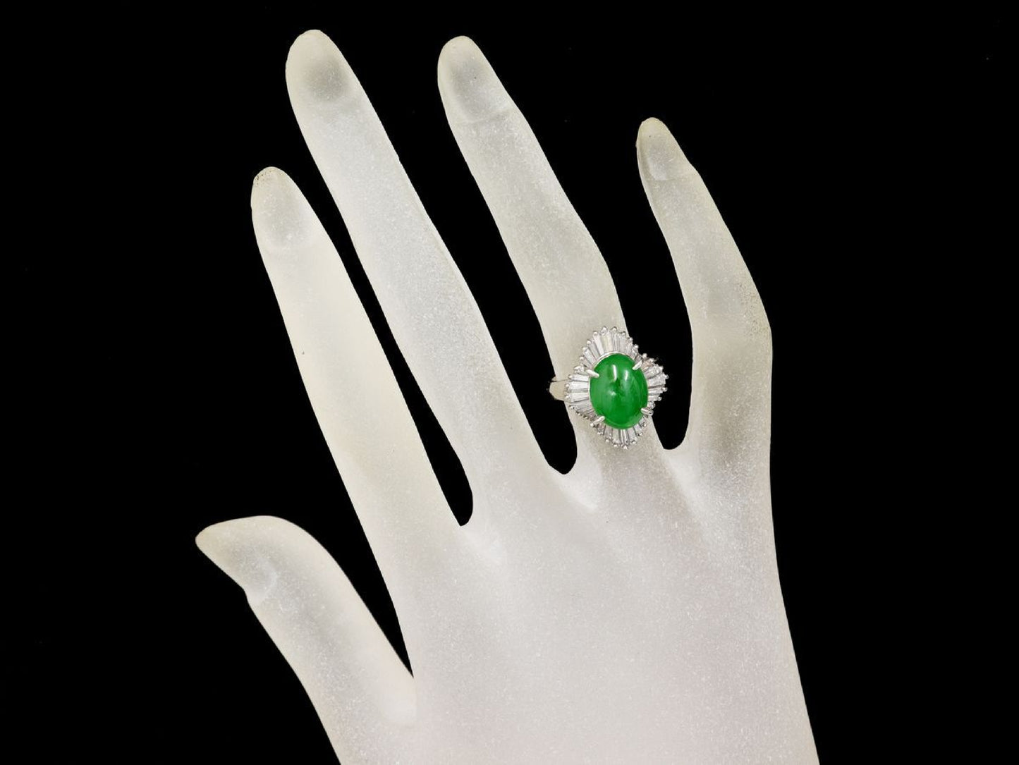 Jade D1.22ct Pt900 7.9g Ring 