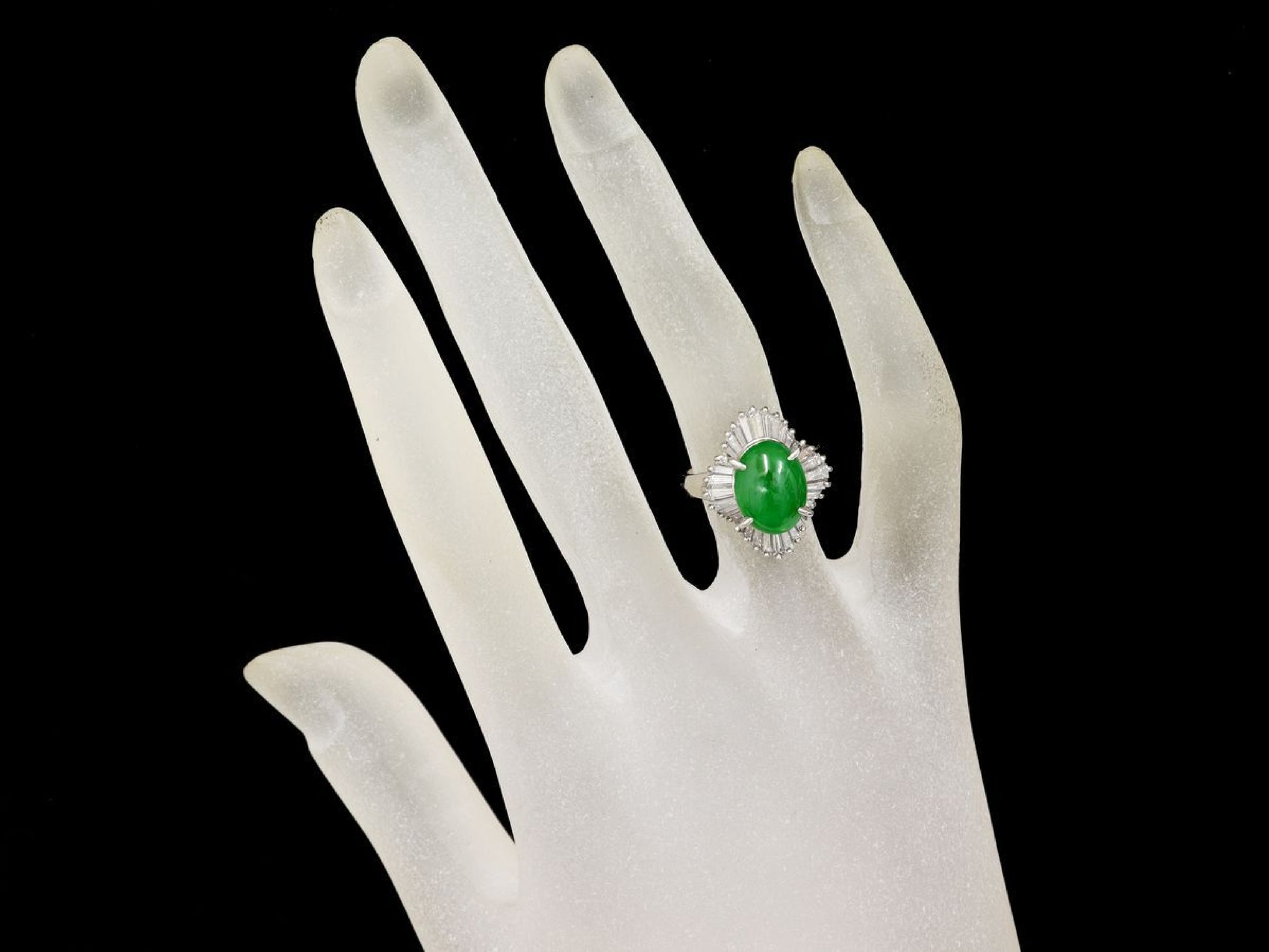Jade D1.22ct Pt900 7.9g Ring 