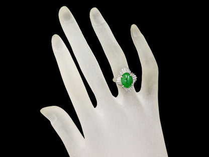 Jade D1.22ct Pt900 7.9g Ring 