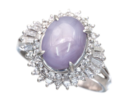 SS 5.04ct D 0.69ct Pt900 8.3g Ring 