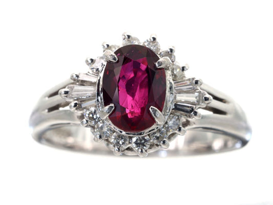 R1.08ct D0.28ct Pt850 5.8g Ring 