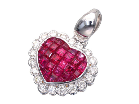 R1.92ct D0.39ct K18WG 5.4g Pendant Top 
