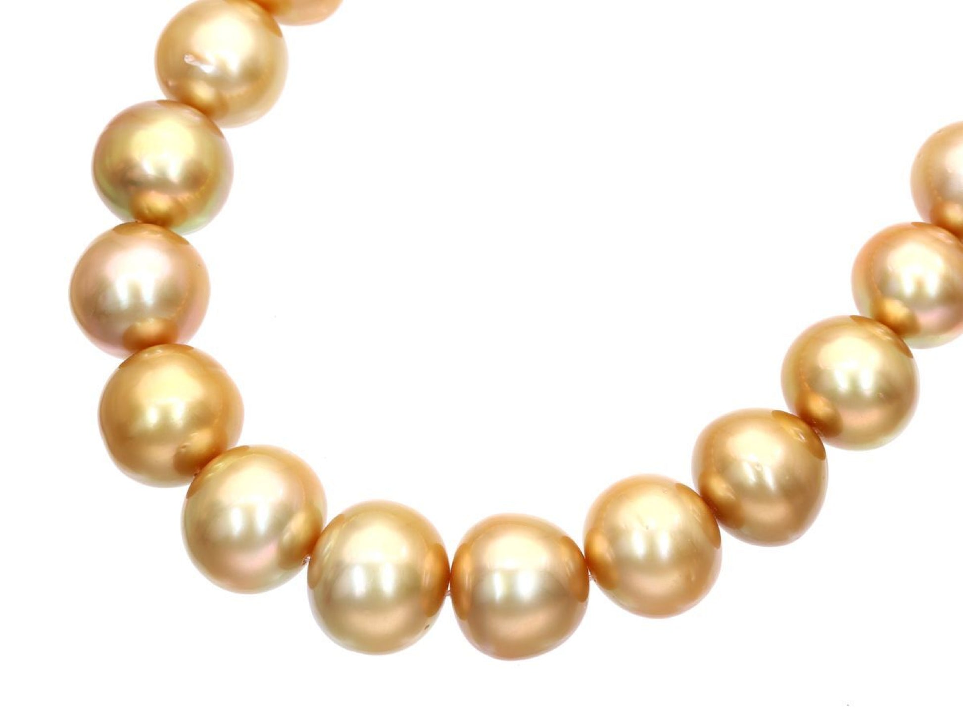 South Sea Pearl Necklace, Diameter: Approx. 12.0-15.3mm, Silver, 119.3g 