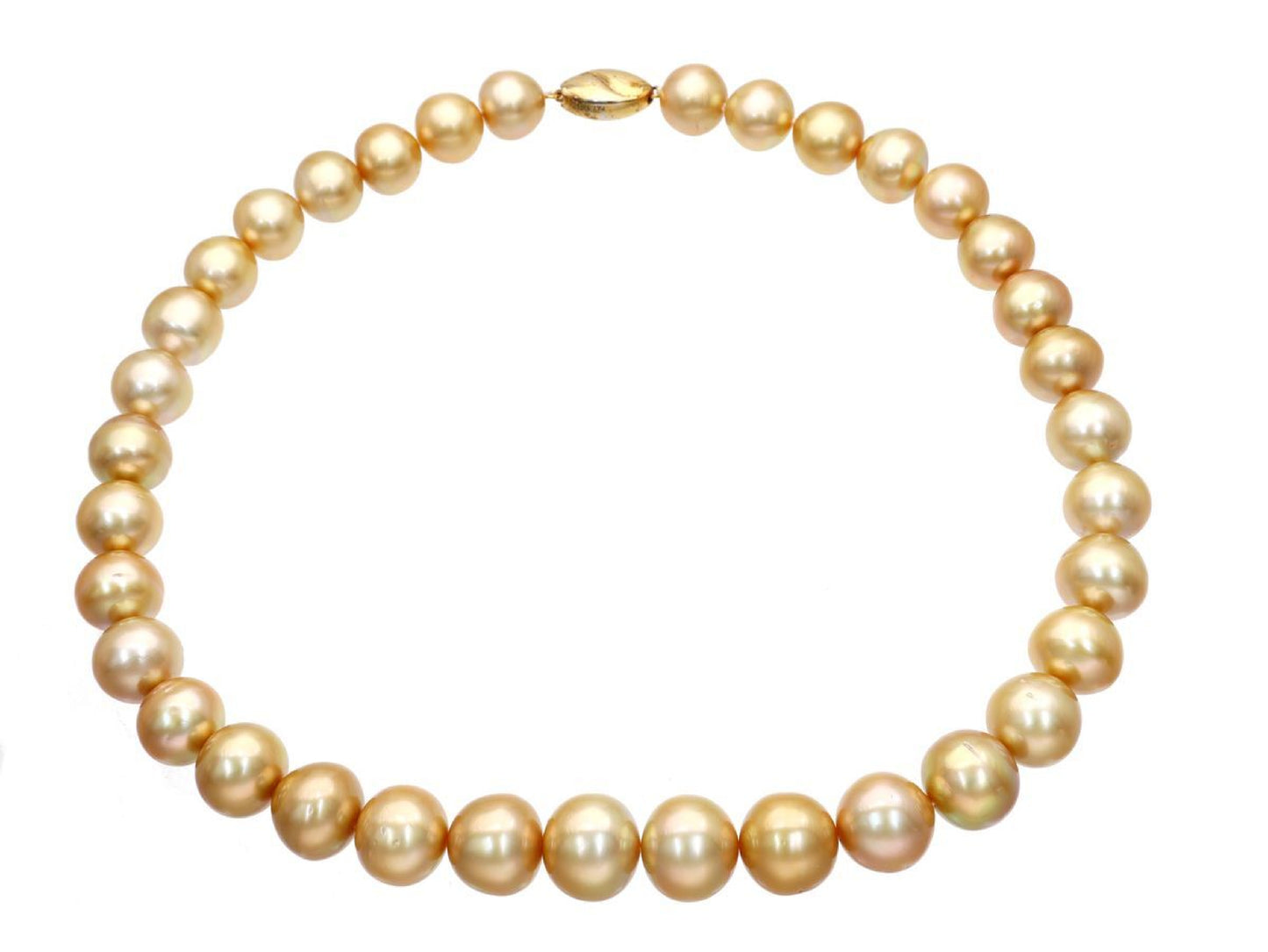 South Sea Pearl Necklace, Diameter: Approx. 12.0-15.3mm, Silver, 119.3g 