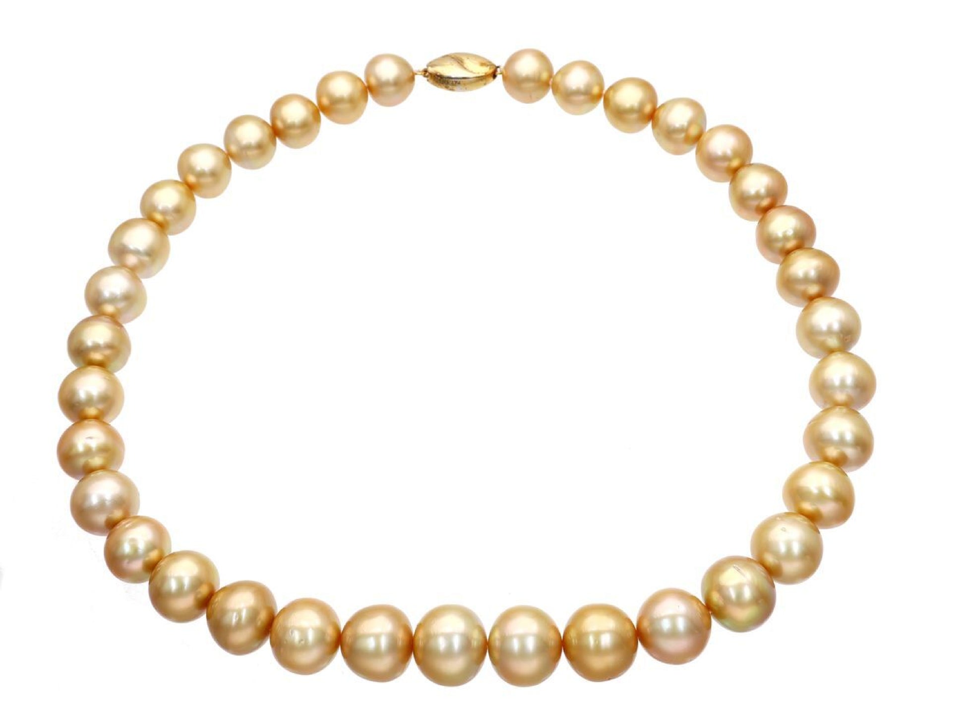 South Sea Pearl Necklace, Diameter: Approx. 12.0-15.3mm, Silver, 119.3g 