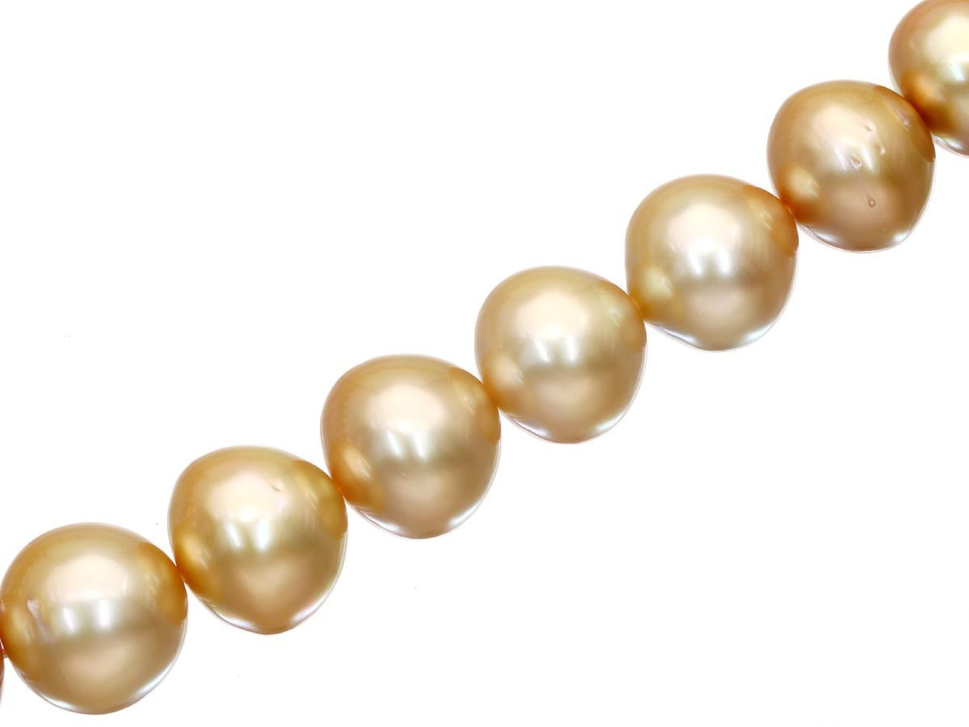 South Sea Pearl Necklace, Diameter: Approx. 12.0-15.3mm, Silver, 119.3g 