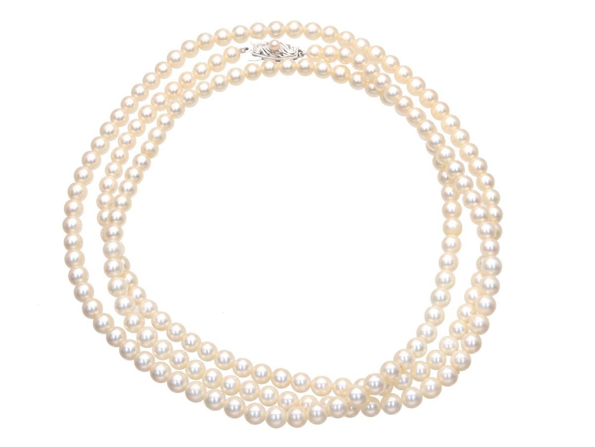 TASAKI Akoya Pearl Necklace, Diameter 5.6-5.9mm, Sterling Silver, 52.2g 