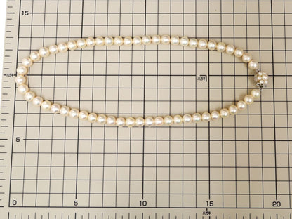 TASAKI Akoya Pearl Necklace, Diameter 5.6-5.9mm, Sterling Silver, 52.2g 