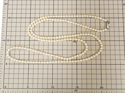 TASAKI Akoya Pearl Necklace, Diameter 7.6mm-8.0mm, Sterling Silver, 36.1g 