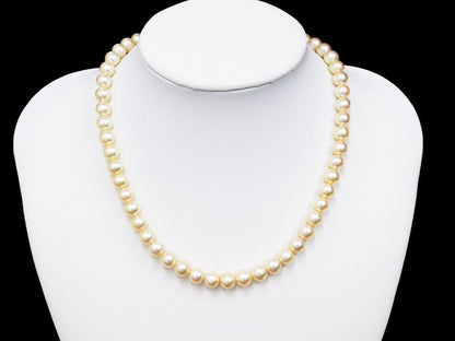 TASAKI Akoya Pearl Necklace, Diameter 7.6mm-8.0mm, Sterling Silver, 36.1g 