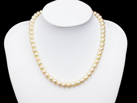 TASAKI Akoya Pearl Necklace, Diameter 7.6mm-8.0mm, Sterling Silver, 36.1g 