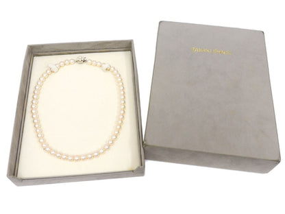 TASAKI Akoya Pearl Necklace, Diameter 7.6mm-8.0mm, Sterling Silver, 36.1g 
