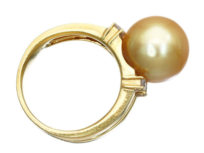 South Sea Pearl, Diameter: Approx. 12.8mm, D0.21ct, 18K Gold, 11.0g, Ring 
