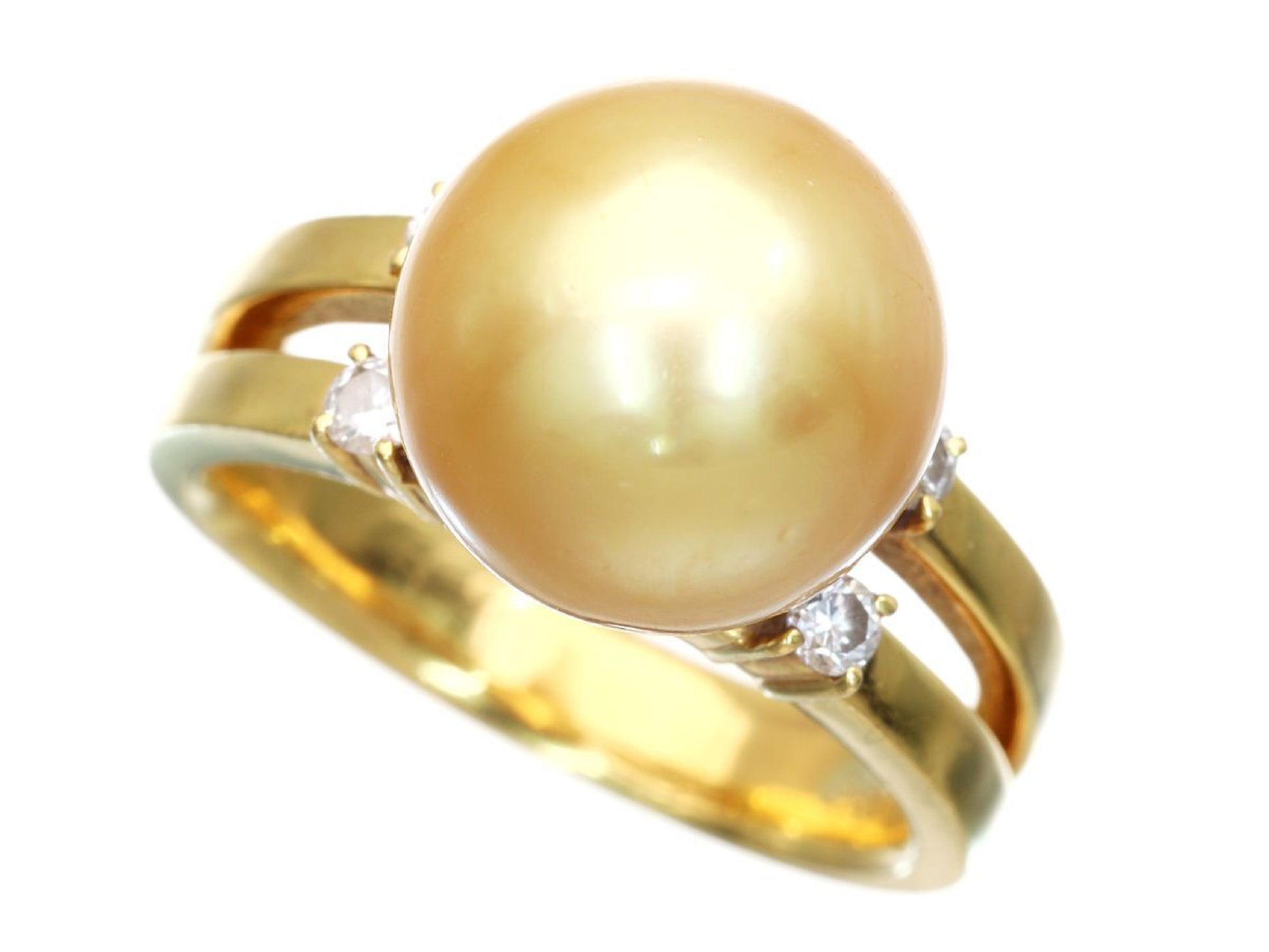 South Sea Pearl, Diameter: Approx. 12.8mm, D0.21ct, 18K Gold, 11.0g, Ring 