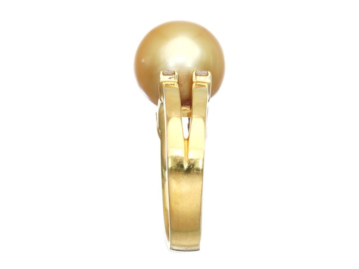 South Sea Pearl, Diameter: Approx. 12.8mm, D0.21ct, 18K Gold, 11.0g, Ring 