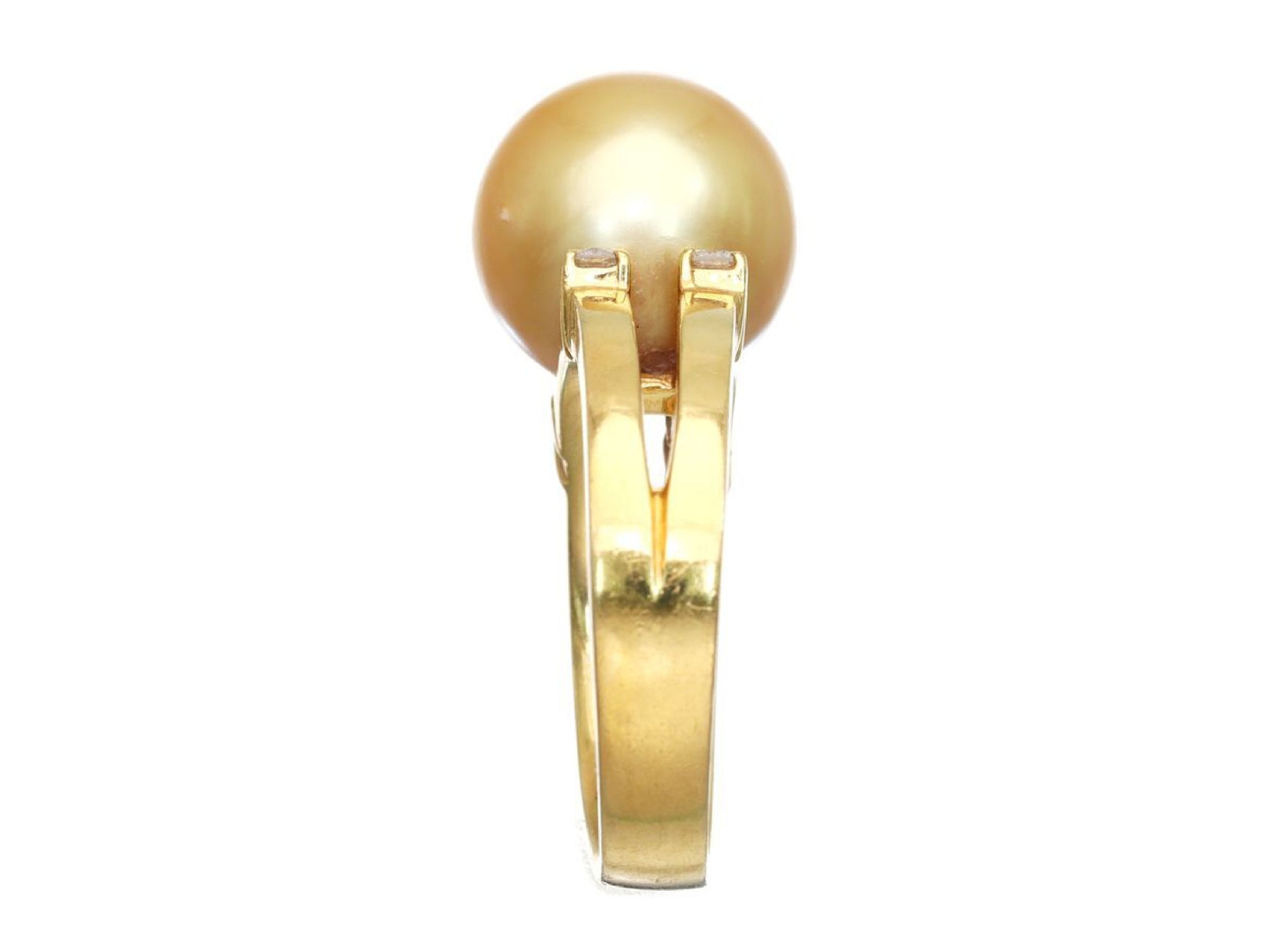 South Sea Pearl, Diameter: Approx. 12.8mm, D0.21ct, 18K Gold, 11.0g, Ring 