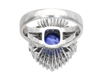 Stainless steel 4.04ct diamond, 1.00ct diamond, Pm900, 10.3g ring 