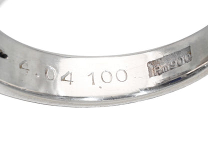 Stainless steel 4.04ct diamond, 1.00ct diamond, Pm900, 10.3g ring 