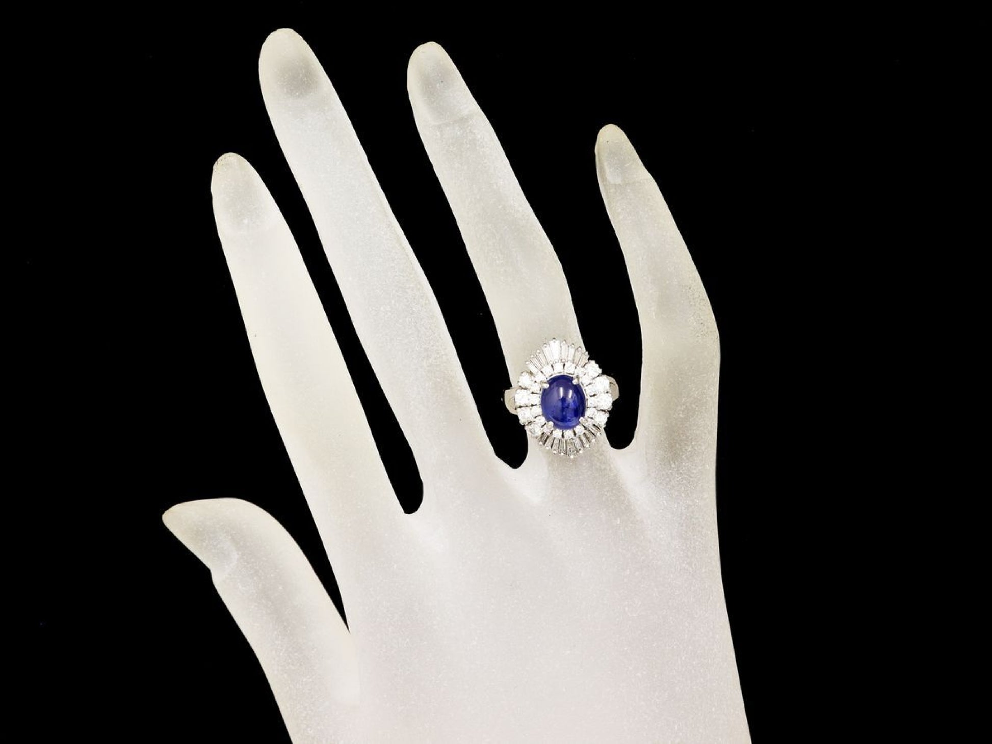 Stainless steel 4.04ct diamond, 1.00ct diamond, Pm900, 10.3g ring 