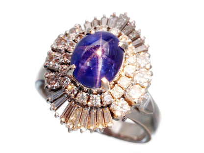 Stainless steel 4.04ct diamond, 1.00ct diamond, Pm900, 10.3g ring 