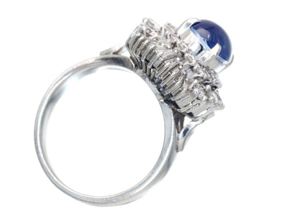 Stainless steel 4.04ct diamond, 1.00ct diamond, Pm900, 10.3g ring 