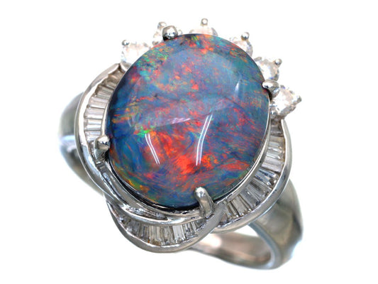BOP 8.15ct D 0.59ct Pt900 8.5g Ring 