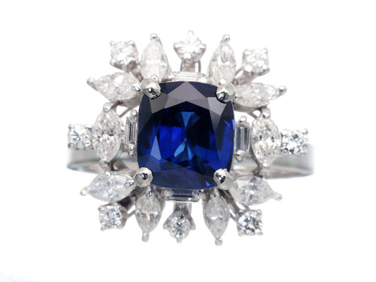 S2.04ct D0.92ct PT850 6.6g Ring 