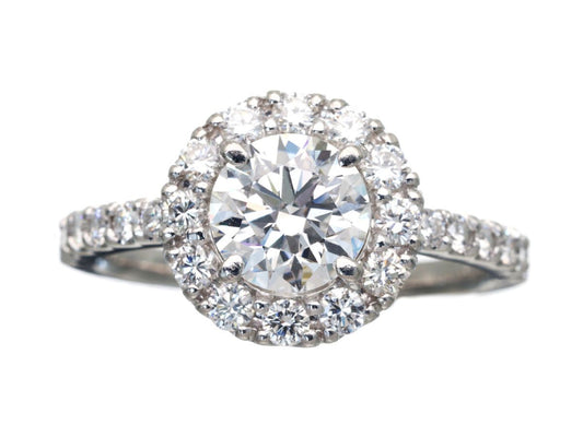 D1.050/0.54ct Pt900 4.1g Ring 