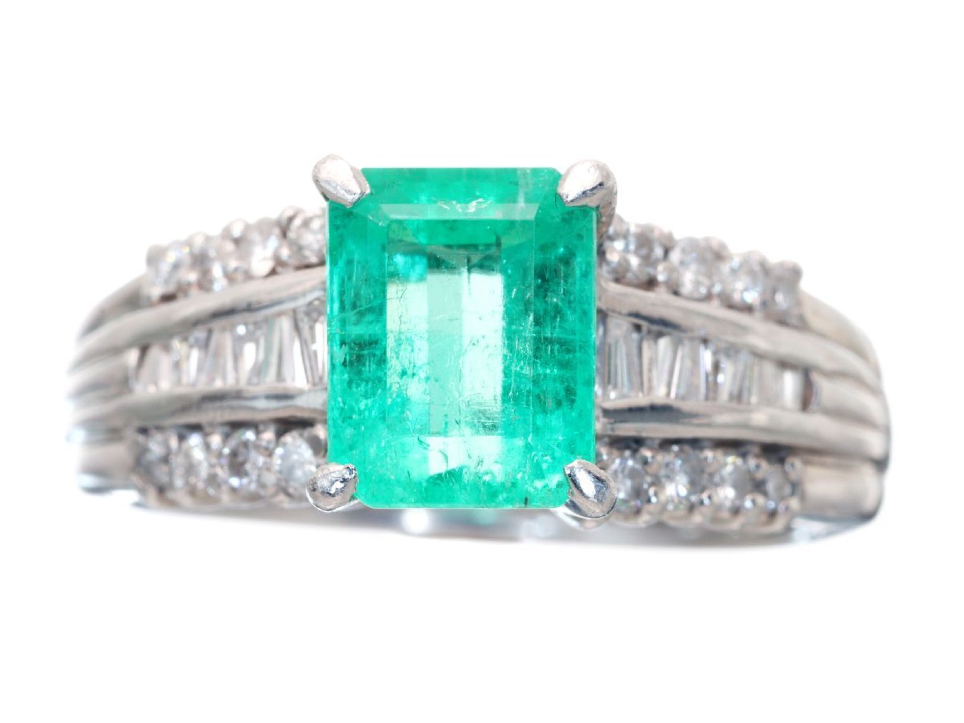 E1.673ct D0.40ct Pt900 7.1g Ring 