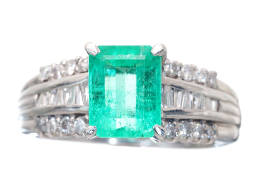 E1.673ct D0.40ct Pt900 7.1g Ring 
