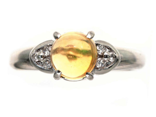 Mexican Opal D0.09ct Pt900 6.0g Ring 