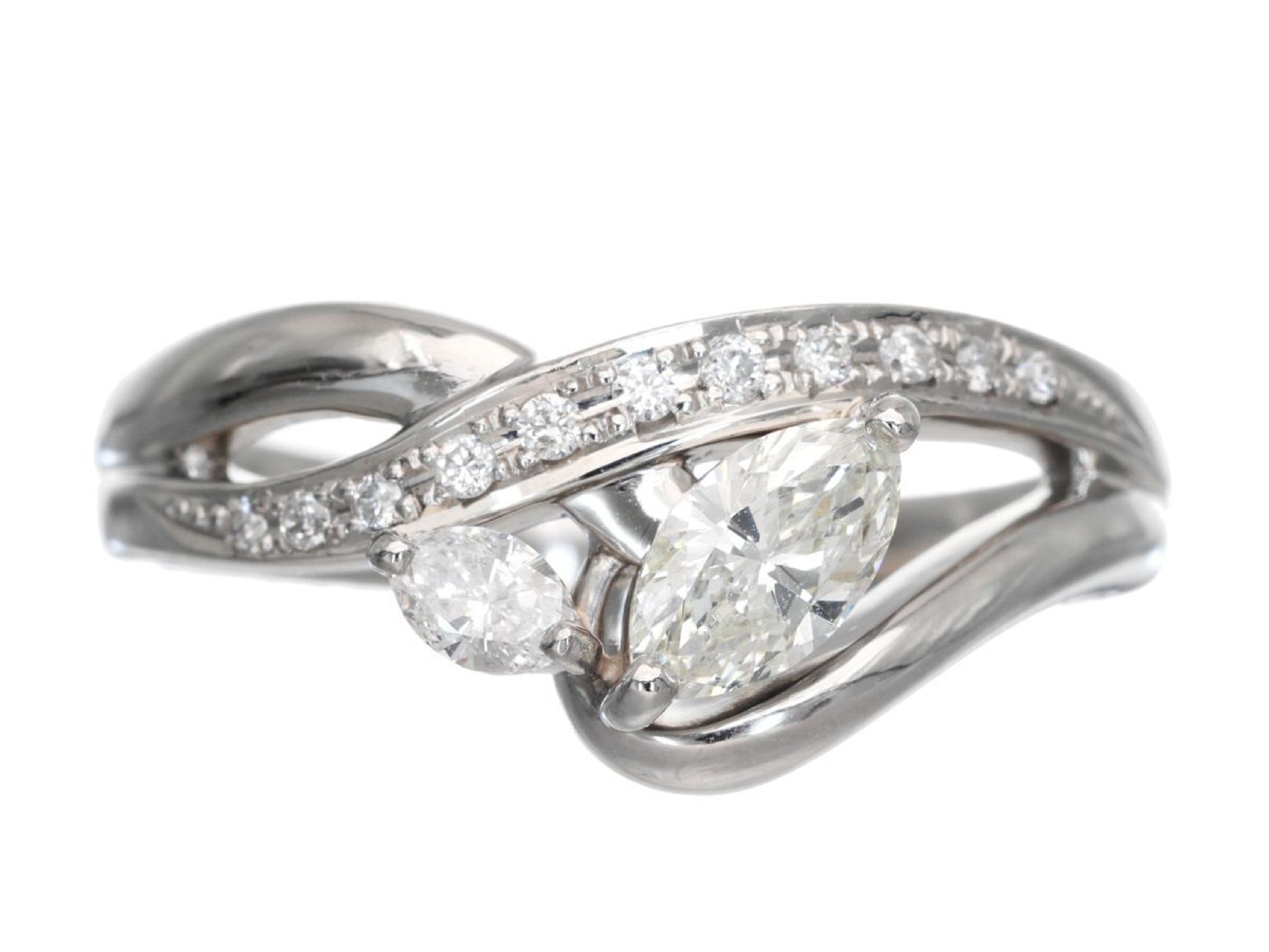 D0.36/0.18ct Pt900 6.5g Ring 