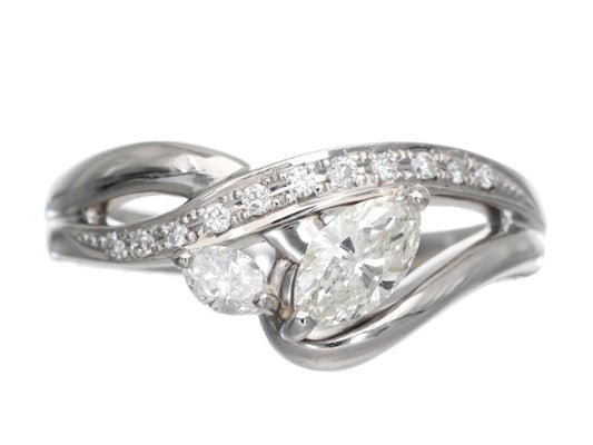 D0.36/0.18ct Pt900 6.5g Ring 
