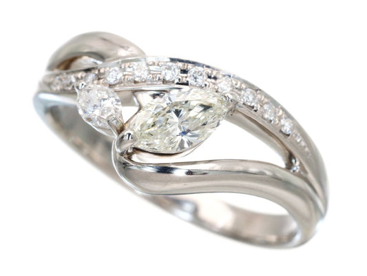 D0.36/0.18ct Pt900 6.5g Ring 