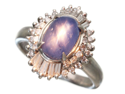 Stainless steel 4.49ct D0.60ct Pt900 7.7g ring 
