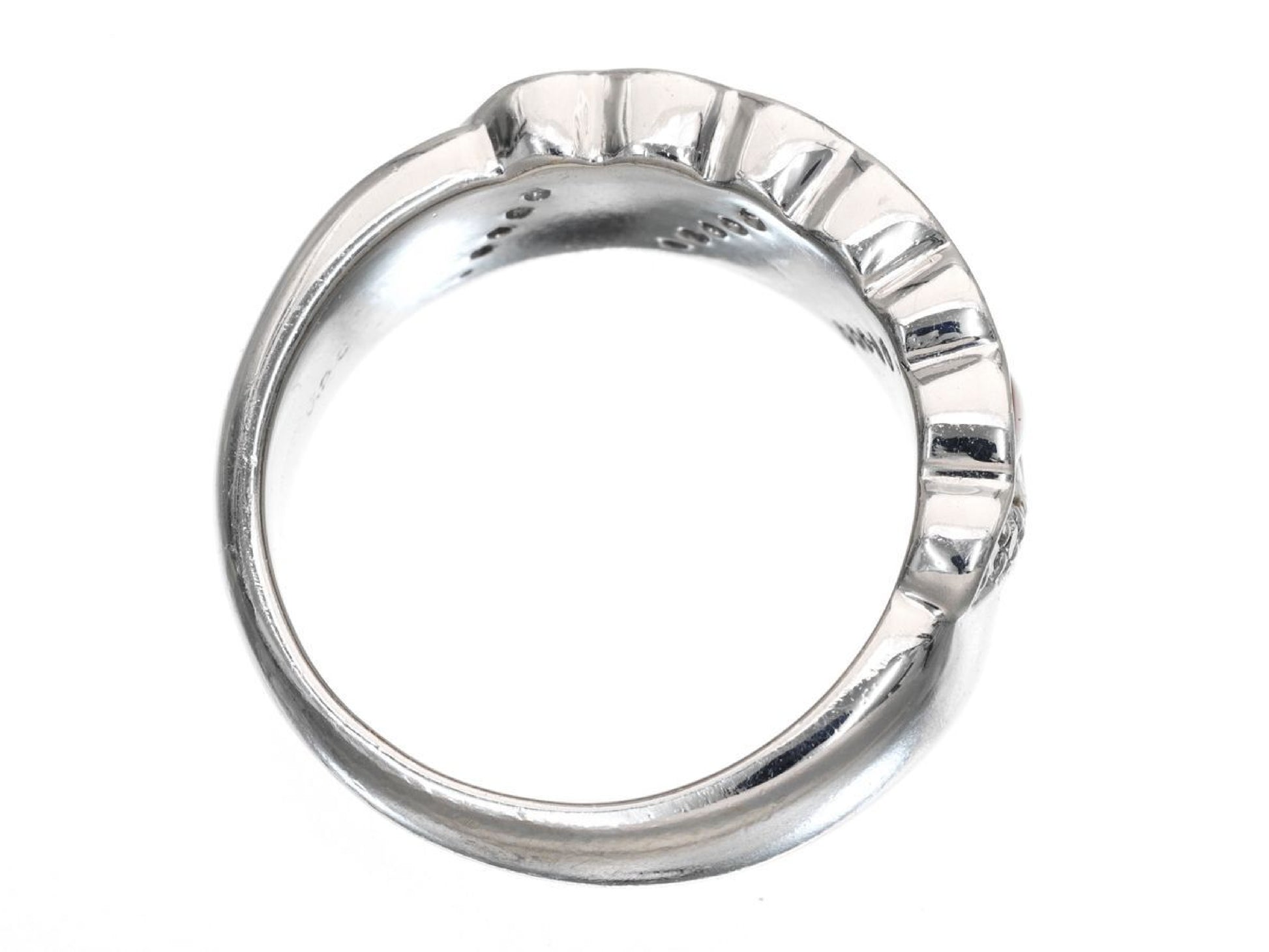 Coral D0.20ct Pt900 12.6g Ring 