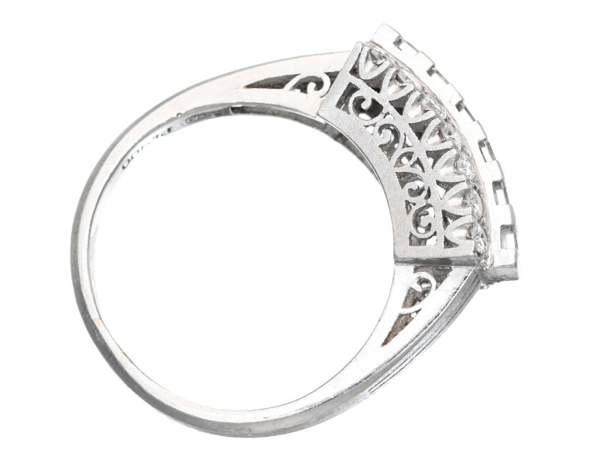 D0.57/0.33ct Pt900 5.9g Ring 
