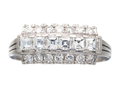 D0.57/0.33ct Pt900 5.9g Ring 