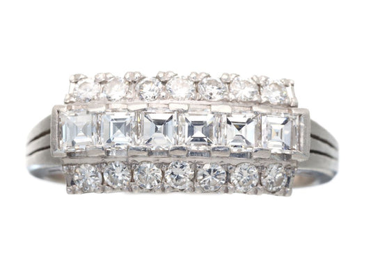 D0.57/0.33ct Pt900 5.9g Ring 