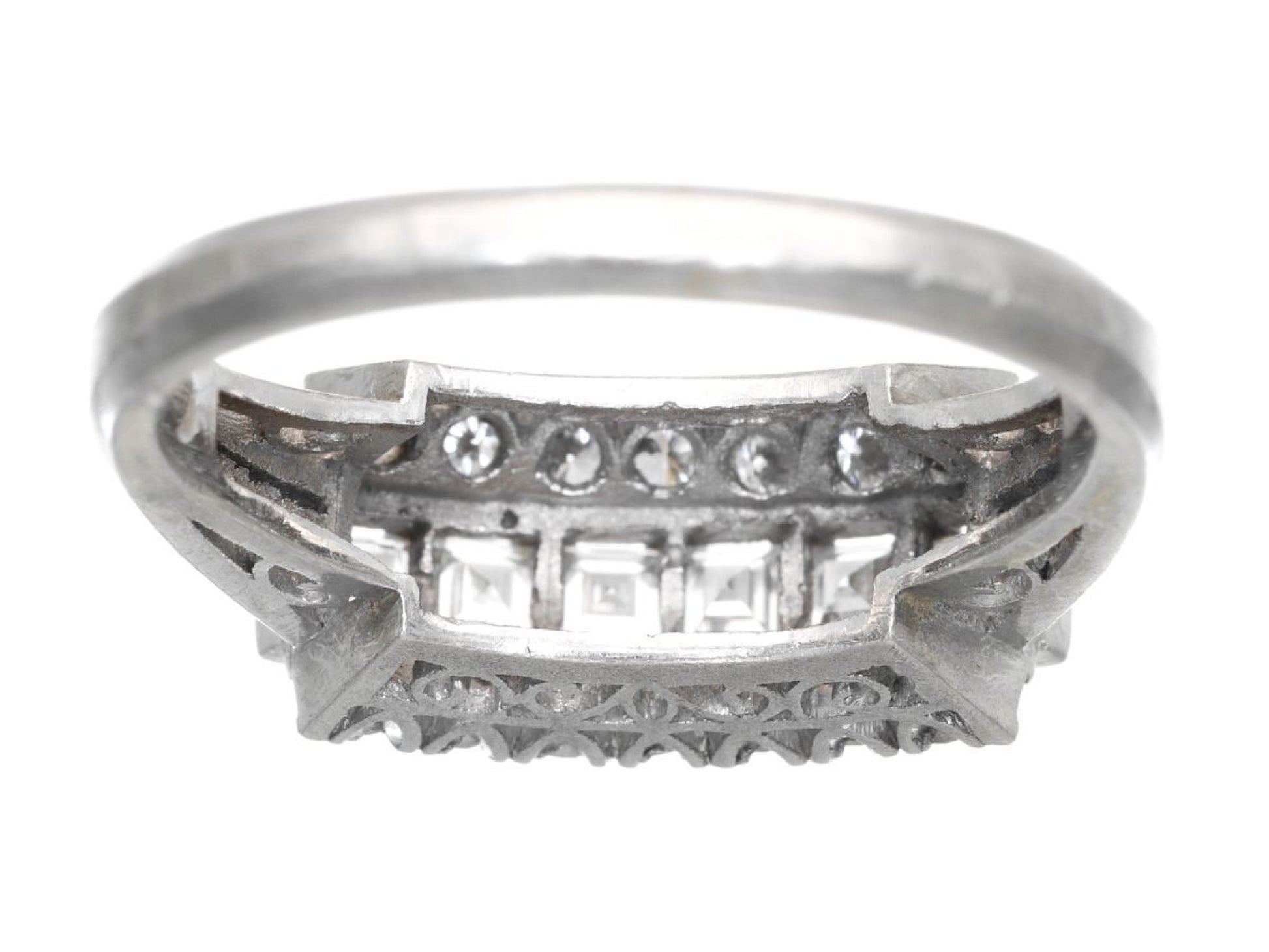D0.57/0.33ct Pt900 5.9g Ring 