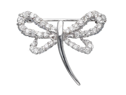 D0.50ct K18WG 3.8g Brooch 